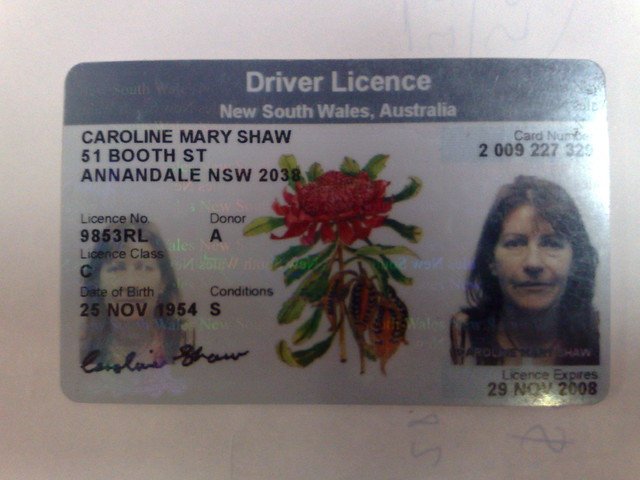 New South Wales Drivers License